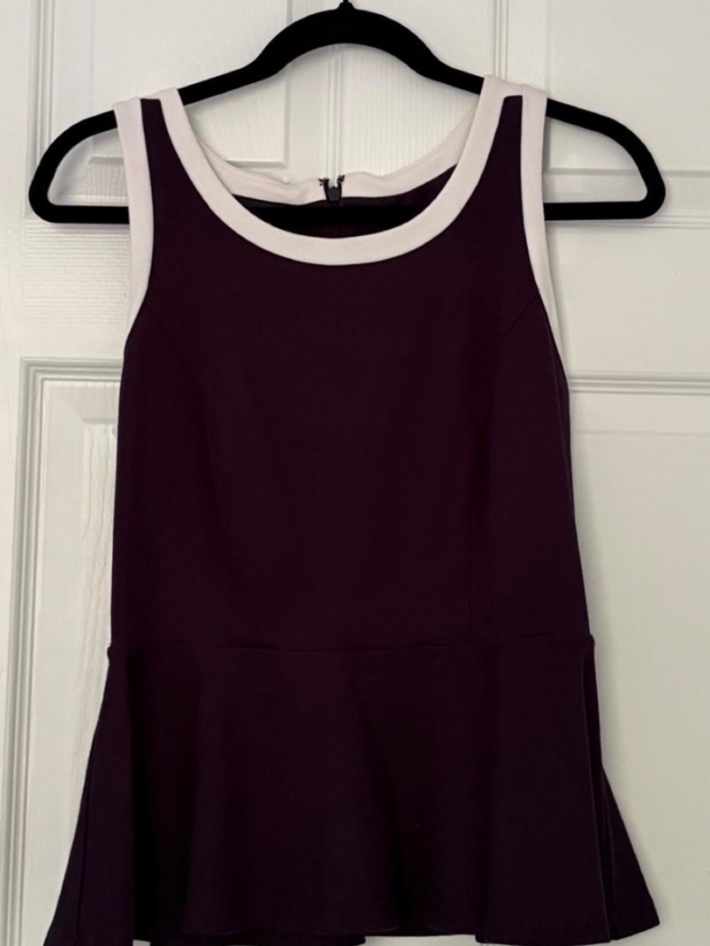 Navy peplum top